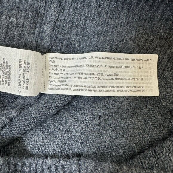 Abercrombie Fitch Blue Cropped Button Up Knit Sweater Size Medium - Picture 4 of 4